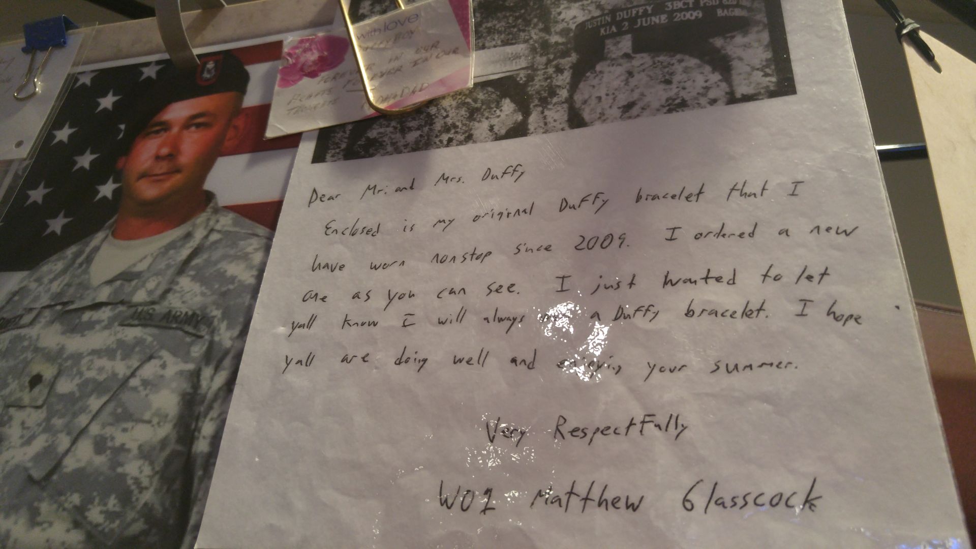 Justin Duffy letter
